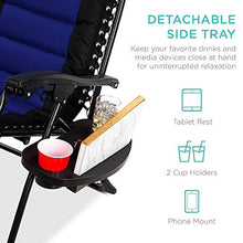 Load image into Gallery viewer, Best Choice Products Oversized Padded Zero Gravity Chair, Folding Outdoor Patio Recliner, XL Anti Gravity Lounger for Backyard w/Headrest, Cup Holder, Side Tray, Outdoor Polyester Mesh - Blue