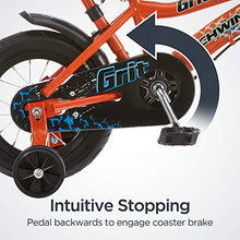 Load image into Gallery viewer, Schwinn Grit Steerable Kids Bike, Boys Beginner Bicycle, 12-Inch Wheels, Training Wheels, Easily Removed Parent Push Handle with Water Bottle Holder, Orange/Black