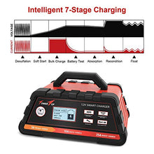 Load image into Gallery viewer, 2/10/25A 12V Smart Battery Charger/Maintainer Fully Automatic with Engine Start, Cable Clamps