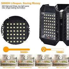 Load image into Gallery viewer, Mefflypee 2 Pack LED Garage Lights, 120W Deformable LED Garage Ceiling Lights with 5 Adjustable Panels, 12000LM E26 LED Shop Lights for Garage, Basement, Barn, High Bay Light (2 Pack)