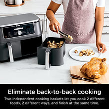 Load image into Gallery viewer, Ninja DZ401 Foodi 10 Quart 6-in-1 DualZone XL 2-Basket Air Fryer with 2 Independent Frying Baskets, Match Cook & Smart Finish to Roast, Broil, Dehydrate & More for Quick, Easy Family-Sized Meals, Grey