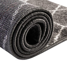 Load image into Gallery viewer, Unique Loom Trellis Frieze Collection Area Rug-Modern Morroccan Inspired Geometric Lattice Design, 6 x 9 ft, Dark Gray/Ivory