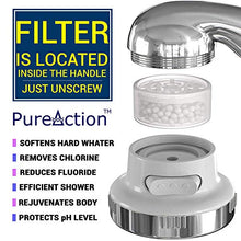 Load image into Gallery viewer, PureAction Luxury Filtered Shower Head with Handheld Hose - Hard Water Softener High Pressure & Water Saving Showerhead Filter - Removes Chlorine & Flouride For Dry Skin & Hair - SPA Showerhead Filter