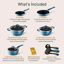 Load image into Gallery viewer, NutriChef Nonstick Cookware Excilon | Home Kitchen Ware Pots & Pan Set with Saucepan, Frying Pans, Cooking Pots, Lids, Utensil PTFE/PFOA/PFOS Free, 11 Pcs, Royal Blue