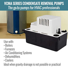 Load image into Gallery viewer, Little Giant VCMA-15ULS 115 Volt, 65 GPH, 1/50 HP Automatic Condensate Removal Pump with Safety Switch, White/Black, 554405