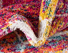 Load image into Gallery viewer, Unique Loom Trellis Frieze Collection Area Rug-Modern Morroccan Inspired Geometric Lattice Design, 6 x 9 ft, Multi/Fuchsia