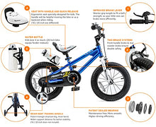 Load image into Gallery viewer, RoyalBaby Kids Bike Boys Girls Freestyle BMX Bicycle with Training Wheels Gifts for Children Bikes 12 Inch Blue