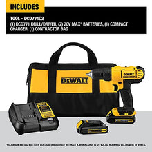 Load image into Gallery viewer, DEWALT 20V Max Cordless Drill / Driver Kit, Compact, 1/2-Inch (DCD771C2)