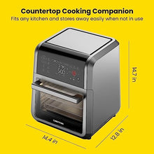 Load image into Gallery viewer, CHEFMAN ExacTemp™ 12 Quart 5-in-1 Air Fryer with Integrated Smart Cooking Thermometer, 28 Touchscreen Presets, Rotisserie, Dehydrator, Bake, XL Convection Oven with Auto Shutoff, Black