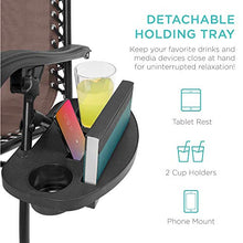 Load image into Gallery viewer, Best Choice Products Set of 2 Adjustable Steel Mesh Zero Gravity Lounge Chair Recliners w/Pillows and Cup Holder Trays, Brown