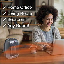 Load image into Gallery viewer, Lasko Electric Ceramic Space Heater with Tip-Over Safety Switch for Home, Overheat Protection, Thermostat and Extra Long Cord, 2 Speeds, 9.2 Inches, Dark Gray, 1500W, 754201