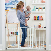 Load image into Gallery viewer, Regalo 56-Inch Extra WideSpan Walk Through Baby Gate, Includes 4-Inch, 8-Inch and 12-Inch Extension, 4 Pack of Pressure Mounts and 4 Pack of Wall Cups and Mounting Kit, White