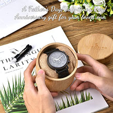 Load image into Gallery viewer, BOBO BIRD Mens Wooden Watches Business Casual Wristwatches Stylish Ebony Wood & Stainless Steel Combined Chronograph with Wooden Box (Grey)