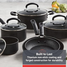 Load image into Gallery viewer, T-fal Advanced Nonstick Cookware Set 12 Piece Oven Broiler Safe 350F Pots and Pans, Dishwasher Safe Black