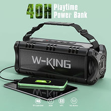 Load image into Gallery viewer, W-KING Bluetooth Speaker, 50W IPX6 Waterproof Loud Speakers Bluetooth Wireless, Large Outdoor Portable Bluetooth Speakers with Subwoofer for Deep Bass/Bluetooth 5.0/Power Bank/40H Play/TF/AUX/NFC/EQ