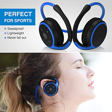 Load image into Gallery viewer, Small Bluetooth Headphones Wrap Around Head - Sports Wireless Headset with Built in Microphone and Crystal-Clear Sound, Foldable and Carried in The Purse, and 12-Hour Battery Life, Blue