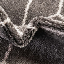 Load image into Gallery viewer, Unique Loom Trellis Frieze Collection Area Rug-Modern Morroccan Inspired Geometric Lattice Design, 6 x 9 ft, Dark Gray/Ivory
