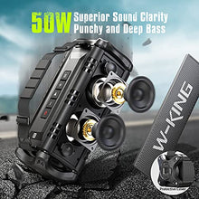 Load image into Gallery viewer, W-KING Bluetooth Speaker, 50W IPX6 Waterproof Loud Speakers Bluetooth Wireless, Large Outdoor Portable Bluetooth Speakers with Subwoofer for Deep Bass/Bluetooth 5.0/Power Bank/40H Play/TF/AUX/NFC/EQ