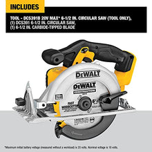 Load image into Gallery viewer, DEWALT 20V MAX Circular Saw, 6-1/2-Inch Blade, 460 MWO Engine, 0-50 Degree Bevel Capability, Bare Tool Only (DCS391B)