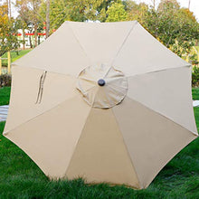 Load image into Gallery viewer, Blissun 9' Outdoor Market Patio Umbrella with Push Button Tilt and Crank, 8 Ribs (Tan)