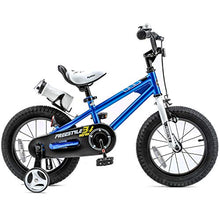 Load image into Gallery viewer, RoyalBaby Kids Bike Boys Girls Freestyle BMX Bicycle with Training Wheels Gifts for Children Bikes 12 Inch Blue