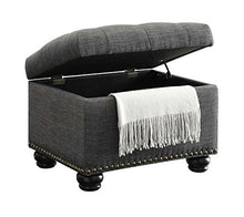 Load image into Gallery viewer, Convenience Concepts Designs4Comfort 5th Avenue Storage Ottoman, Gray Fabric