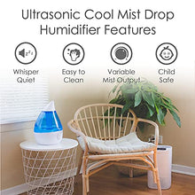 Load image into Gallery viewer, Crane Drop Ultrasonic Cool Mist Humidifier, Filter Free, 1 Gallon, 500 Sq Ft Coverage, Air Humidifier for Plants Home Bedroom Baby Nursery and Office, Blue and White