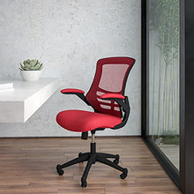 Load image into Gallery viewer, Flash Furniture Mid-Back Red Mesh Swivel Ergonomic Task Office Chair with Flip-Up Arms