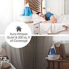 Load image into Gallery viewer, Crane Drop Ultrasonic Cool Mist Humidifier, Filter Free, 1 Gallon, 500 Sq Ft Coverage, Air Humidifier for Plants Home Bedroom Baby Nursery and Office, Blue and White