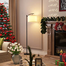 Load image into Gallery viewer, addlon Floor Lamp for Living Room with Beige Linen Lamp Shade and 9W LED Bulb Modern Standing Lamp Floor Lamps for Bedrooms - Black