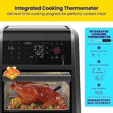 Load image into Gallery viewer, CHEFMAN ExacTemp™ 12 Quart 5-in-1 Air Fryer with Integrated Smart Cooking Thermometer, 28 Touchscreen Presets, Rotisserie, Dehydrator, Bake, XL Convection Oven with Auto Shutoff, Black