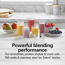 Load image into Gallery viewer, Hamilton Beach Power Elite Wave Action blender-for Shakes & Smoothies, Puree, Crush Ice, 40 Oz Glass Jar, 12 Functions, Stainless Steel Ice Sabre-Blades, Black (58148A)