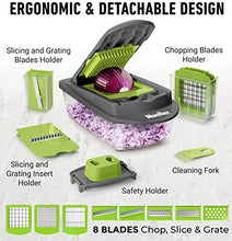 Load image into Gallery viewer, Mueller Pro-Series 10-in-1, 8 Blade Vegetable Chopper, Onion Mincer, Cutter, Dicer, Egg Slicer with Container