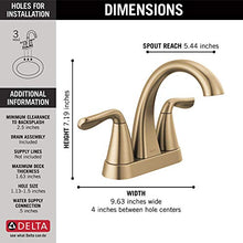 Load image into Gallery viewer, Delta Faucet Arvo Gold Bathroom Faucet, Centerset Bathroom Faucet Gold, Bathroom Sink Faucet, Drain Assembly Included, Champagne Bronze 25840LF-CZ