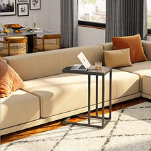 Load image into Gallery viewer, WLIVE Snack Side Table, C Shaped End Table for Sofa Couch and Bed, Gray