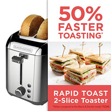 Load image into Gallery viewer, BLACK+DECKER TR3500SD Rapid Toast 2-Slice Toaster, Stainless Steel