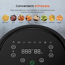 Load image into Gallery viewer, Dreo Air Fryer - 100℉ to 450℉, 4 Quart Hot Oven Cooker with 50 Recipes, 9 Cooking Functions on Easy Touch Screen, Preheat, Shake Reminder, 9-in-1 Digital Airfryer, Black, 4L (DR-KAF002)