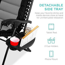 Load image into Gallery viewer, Best Choice Products Oversized Padded Zero Gravity Chair, Folding Outdoor Patio Recliner, XL Anti Gravity Lounger for Backyard w/Headrest, Cup Holder, Side Tray, Outdoor Polyester Mesh - Gray