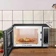 Load image into Gallery viewer, BLACK+DECKER EM720CB7 Digital Microwave Oven with Turntable Push-Button Door, Child Safety Lock, 700W, Stainless Steel, 0.7 Cu.ft