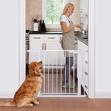 Load image into Gallery viewer, Cumbor 29.5”-40.6” Auto Close Safety Baby Gate, Durable Extra Wide Dog Gate for Stairs,Doorways, Easy Walk Thru Pet Gate for House,Child Gate Includes 4 Wall Cups and Extension, White