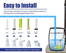 Load image into Gallery viewer, Green Expert 1/3HP Sump Pump Submersible Unique Flow Sensor Switch Last-inch Water Draining Design for Completely Water Removal from Flooded Basement Pools Hot Tub Backyard 25FT Power Cord