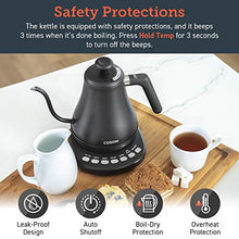 Load image into Gallery viewer, COSORI Electric Gooseneck Kettle with 5 Variable Presets, Pour Over Kettle & Coffee Kettle, 100% Stainless Steel Inner Lid & Bottom, 1200 Watt Quick Heating, 0.8L, Matte Black
