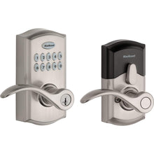Load image into Gallery viewer, Kwikset SmartCode 955 Keyless Keypad Door Auto Lock with Handle, Electronic Lever Deadbolt Alternative, Three Entry Mode, Disabled Passage, SmartKey Re-Key Security, Satin Nickel