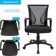Load image into Gallery viewer, Furmax Office Chair Mid Back Swivel Chair Lumbar Support Desk Chair, Computer Ergonomic Mesh Chair with Armrest (Black)