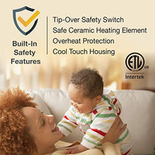 Load image into Gallery viewer, Lasko Electric Ceramic Space Heater with Tip-Over Safety Switch for Home, Overheat Protection, Thermostat and Extra Long Cord, 2 Speeds, 9.2 Inches, Dark Gray, 1500W, 754201