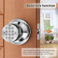 Load image into Gallery viewer, Signstek Keyless Entry Door Lock,Door Knob with Keypad,Smart Code Door Lock,Mute Mode,Passage Function, Easy to Install,Satin Nickel