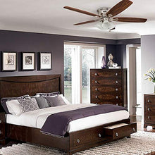 Load image into Gallery viewer, Honeywell 50182 Quick-2-Hang Hugger Ceiling Fan, 52” Dimmable LED White Swirled Marble Fixtures, Easy Installation Cimmeron/Walnut Blades, Brushed Nickel