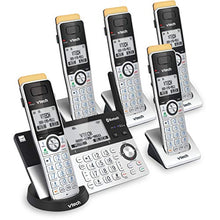 Load image into Gallery viewer, VTech IS8151-5 Super Long Range 5 Handset DECT 6.0 Cordless Phone for Home with Answering Machine, 2300 ft Range, Call Blocking, Bluetooth, Headset Jack, Power Backup, Intercom, Expandable to 12 HS