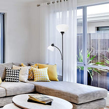 Load image into Gallery viewer, Simple Designs LF2000-BLK Mother-Daughter Floor Lamp with Reading Light, Black