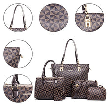 Load image into Gallery viewer, 2E-youth Designer Purses And Handbags For Women Satchel Shoulder Bag Tote Bag For Work Clutch Purses (5pcs brown)